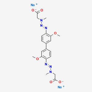 molecular formula C20H22N6Na2O6 B12706681 Disodium N,N'-((3,3'-dimethoxy(1,1'-biphenyl)-4,4'-diyl)bisazo)bis(N-methylaminoacetate) CAS No. 85098-84-6