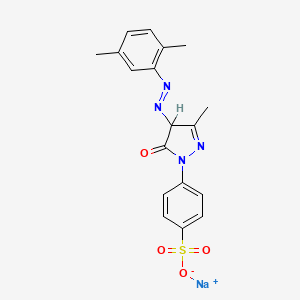 molecular formula C18H17N4NaO4S B12706685 Sodium 4-(4-((2,5-dimethylphenyl)azo)-4,5-dihydro-3-methyl-5-oxo-1H-pyrazol-1-yl)benzenesulphonate CAS No. 97635-29-5