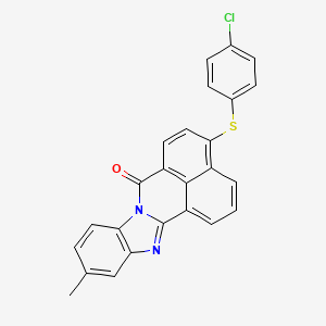 molecular formula C25H15ClN2OS B12706697 4-[(4-Chlorophenyl)thio]-11-methyl-7H-benzimidazo[2,1-a]benz[de]isoquinolin-7-one CAS No. 97416-78-9