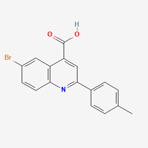 molecular formula C17H12BrNO2 B1270671 6-Bromo-2-(4-methylphenyl)quinoline-4-carboxylic acid CAS No. 330194-05-3