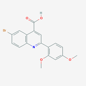molecular formula C18H14BrNO4 B1270676 6-Bromo-2-(2,4-dimethoxyphenyl)quinoline-4-carboxylic acid CAS No. 351329-40-3