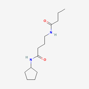 molecular formula C13H24N2O2 B12706835 Butanamide, N-cyclopentyl-4-((1-oxobutyl)amino)- CAS No. 82023-75-4