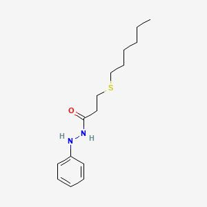 molecular formula C15H24N2OS B12706871 Propanoic acid, 3-(hexylthio)-, 2-phenylhydrazide CAS No. 126740-36-1