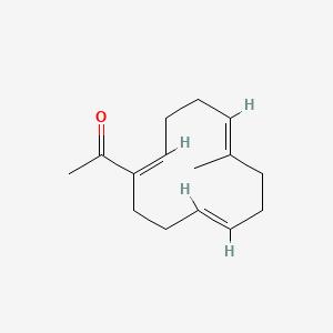 molecular formula C15H22O B12706884 Acetylmethyl-1,5,9-cyclododecatriene CAS No. 71735-81-4
