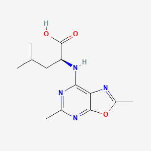 molecular formula C13H18N4O3 B12706898 Leucine, N-(2,5-dimethyloxazolo(5,4-d)pyrimidin-7-yl)-, L- CAS No. 102248-94-2