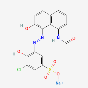 molecular formula C18H13ClN3NaO6S B12706916 Sodium 3-((8-acetamido-2-hydroxy-1-naphthyl)azo)-5-chloro-4-hydroxybenzenesulphonate CAS No. 93940-51-3