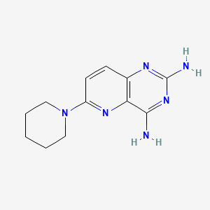 molecular formula C12H16N6 B12706926 2,4-Diamino-6-piperidinopyrido(3,2-d)pyrimidine CAS No. 93684-03-8