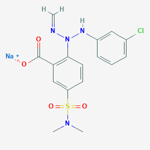 molecular formula C16H16ClN4NaO4S B12706961 Sodium 2-(3-(3-chlorophenyl)-1-methyltriazen-2-yl)-5-((dimethylamino)sulphonyl)benzoate CAS No. 85030-41-7