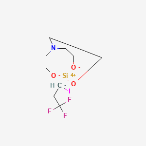 molecular formula C9H15F3INO3Si B12706974 Silicon, ((2,2',2''-nitrilotris(ethanolato))(3-)-N,O,O',O'')(3,3,3-trifluoro-1-iodopropyl)-, (TB-5-23)- CAS No. 112341-57-8
