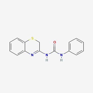 molecular formula C15H13N3OS B12706982 Urea, N-2H-1,4-benzothiazin-3-yl-N'-phenyl- CAS No. 108176-66-5