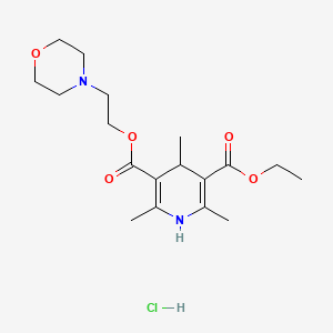 molecular formula C18H29ClN2O5 B12707018 3,5-Pyridinedicarboxylic acid, 1 4-dihydro-2,4,6-trimethyl-, ethyl 2-morpholinoethyl ester, hydrochloride CAS No. 102206-51-9