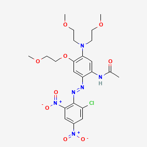 molecular formula C23H29ClN6O9 B12707041 N-(5-(Bis(2-methoxyethyl)amino)-2-((2-chloro-4,6-dinitrophenyl)azo)-4-(2-methoxyethoxy)phenyl)acetamide CAS No. 80462-92-6