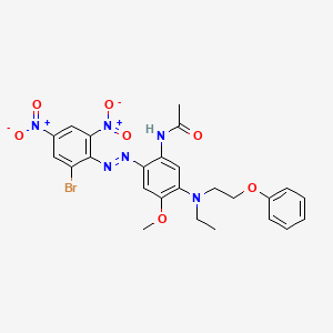 molecular formula C25H25BrN6O7 B12707068 N-(2-((2-Bromo-4,6-dinitrophenyl)azo)-5-(ethyl(2-phenoxyethyl)amino)-4-methoxyphenyl)acetamide CAS No. 84145-45-9