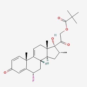molecular formula C27H35FO5 B12707100 6alpha-Fluoro-17,21-dihydroxy-16alpha-methylpregna-1,4,9(11)-triene-3,20-dione 21-pivalate CAS No. 69986-99-8