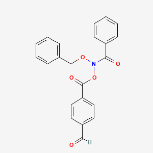 molecular formula C22H17NO5 B12707128 Benzamide, N-((4-formylbenzoyl)oxy)-N-(phenylmethoxy)- CAS No. 220168-47-8