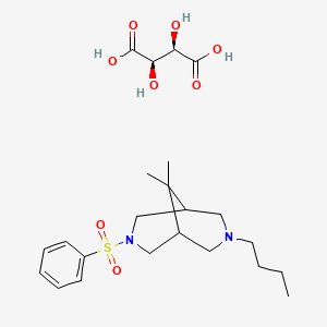 molecular formula C23H36N2O8S B12707163 3-(benzenesulfonyl)-7-butyl-9,9-dimethyl-3,7-diazabicyclo[3.3.1]nonane;(2R,3R)-2,3-dihydroxybutanedioic acid CAS No. 120466-51-5