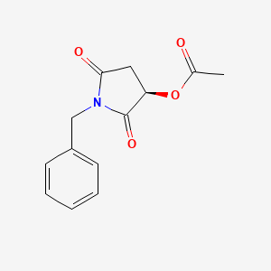 molecular formula C13H13NO4 B1270717 [(3R)-1-benzyl-2,5-dioxopyrrolidin-3-yl] acetate CAS No. 156150-59-3