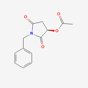 molecular formula C13H13NO4 B1270717 (3R)-1-Benzyl-3-(acetyloxy)pyrrolidine-2,5-dione CAS No. 156150-59-3