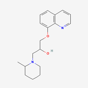 molecular formula C18H24N2O2 B12707206 2-Methyl-alpha-((8-quinolinyloxy)methyl)-1-piperidineethanol CAS No. 85239-20-9
