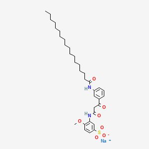 molecular formula C34H49N2NaO7S B12707233 Sodium 3-((1,3-dioxo-3-(3-((1-oxooctadecyl)amino)phenyl)propyl)amino)-4-methoxybenzenesulphonate CAS No. 94087-63-5