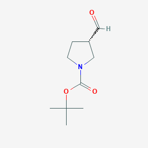 molecular formula C10H17NO3 B1270729 (S)-tert-butyl 3-formylpyrrolidine-1-carboxylate CAS No. 191348-04-6
