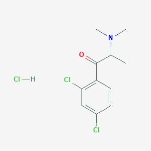 molecular formula C11H14Cl3NO B12707319 Propiophenone, 2',4'-dichloro-2-(dimethylamino)-, hydrochloride CAS No. 92546-76-4