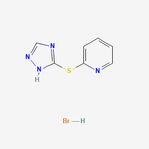 molecular formula C7H7BrN4S B12707352 Pyridine, 2-((1H-1,2,4-triazol-3-yl)thio)-, hydrobromide CAS No. 103654-41-7