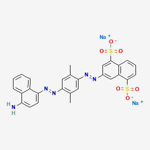 molecular formula C28H21N5Na2O6S2 B12707397 Disodium 3-((4-((4-amino-1-naphthyl)azo)-2,5-dimethylphenyl)azo)naphthalene-1,5-disulphonate CAS No. 93805-43-7