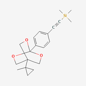 molecular formula C20H26O3Si B12707400 Silane, ((4-(4-(1-methylcyclopropyl)-2,6,7-trioxabicyclo(2.2.2)oct-1-yl)phenyl)ethynyl)trimethyl- CAS No. 131505-56-1