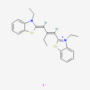 molecular formula C23H25IN2Se2 B12707442 3-Ethyl-2-(2-((3-ethyl-3H-benzoselenazol-2-ylidene)methyl)but-1-enyl)benzoselenazolium iodide CAS No. 909-64-8