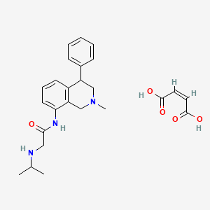 molecular formula C25H31N3O5 B12707459 Acetamide, 2-(isopropylamino)-N-(1,2,3,4-tetrahydro-2-methyl-4-phenyl-8-isoquinolinyl)-, maleate CAS No. 91454-25-0