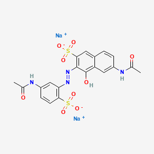 molecular formula C20H16N4Na2O9S2 B12707467 Disodium 6-(acetylamino)-3-((5-(acetylamino)-2-sulphonatophenyl)azo)-4-hydroxynaphthalene-2-sulphonate CAS No. 84852-31-3