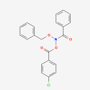 molecular formula C21H16ClNO4 B12707482 Benzamide, N-((4-chlorobenzoyl)oxy)-N-(phenylmethoxy)- CAS No. 220168-45-6