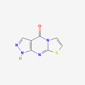 molecular formula C7H4N4OS B12707546 Pyrazolo(3,4-d)thiazolo(3,2-a)pyrimidin-4(1H)-one CAS No. 152423-06-8
