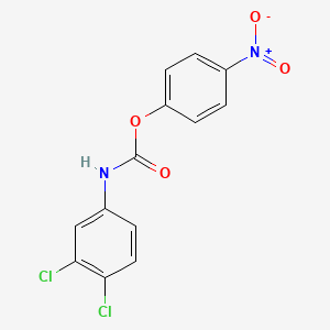 molecular formula C13H8Cl2N2O4 B12707591 Carbamic acid, (3,4-dichlorophenyl)-, 4-nitrophenyl ester CAS No. 2204-76-4