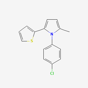 molecular formula C15H12ClNS B12707605 1H-Pyrrole, 1-(4-chlorophenyl)-2-methyl-5-(2-thienyl)- CAS No. 91307-06-1