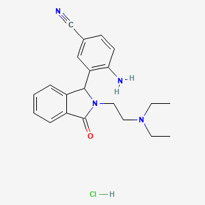molecular formula C21H25ClN4O B12707610 Benzonitrile, 4-amino-3-(2-(2-(diethylamino)ethyl)-2,3-dihydro-3-oxo-1H-isoindol-1-yl)-, monohydrochloride CAS No. 116870-91-8