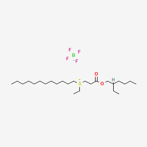 molecular formula C25H51O2S.BF4<br>C25H51BF4O2S B12707683 Dodecylethyl(3-((2-ethylhexyl)oxy)-3-oxopropyl)sulphonium tetrafluoroborate(1-) CAS No. 57876-06-9