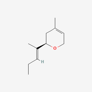 molecular formula C11H18O B12707691 2H-Pyran, 3,6-dihydro-4-methyl-2-(1-methyl-1-butenyl)- CAS No. 72333-12-1