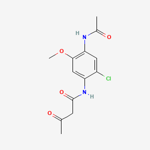 molecular formula C13H15ClN2O4 B12707708 N-(4-(Acetylamino)-2-chloro-5-methoxyphenyl)-3-oxobutyramide CAS No. 84176-82-9