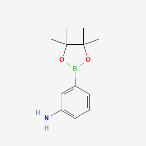 molecular formula C12H18BNO2 B1270774 3-(4,4,5,5-Tetramethyl-1,3,2-dioxaborolan-2-yl)aniline CAS No. 210907-84-9