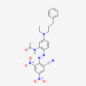 molecular formula C26H25N7O5 B12707750 N-[2-[(2-Cyano-4,6-dinitrophenyl)azo]-5-[ethyl(3-phenylpropyl)amino]phenyl]acetamide CAS No. 55296-95-2