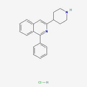 molecular formula C20H21ClN2 B12707763 Isoquinoline, 1-phenyl-3-(4-piperidinyl)-, hydrochloride CAS No. 92124-10-2