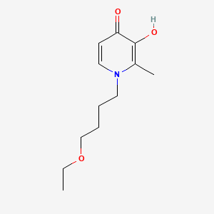 molecular formula C12H19NO3 B12707819 4(1H)-Pyridinone, 1-(4-ethoxybutyl)-3-hydroxy-2-methyl- CAS No. 133361-34-9