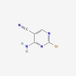 molecular formula C5H3BrN4 B1270783 4-Amino-2-bromopyrimidine-5-carbonitrile CAS No. 94741-70-5