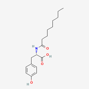 molecular formula C18H27NO4 B12707839 Capryltyrosinamide CAS No. 823817-10-3