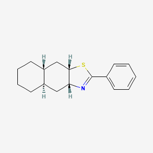 molecular formula C17H21NS B12707926 Naphtho(2,3-d)thiazole, 3a,4,4a,5,6,7,8,8a,9,9a-decahydro-2-phenyl-, (3a-alpha,4a-beta,8a-alpha,9a-alpha)- CAS No. 96159-96-5