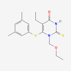 molecular formula C17H22N2O2S2 B12707992 5-Ethyl-1-ethoxymethyl-6-(3,5-dimethylphenylthio)-2-thiouracil CAS No. 136011-45-5