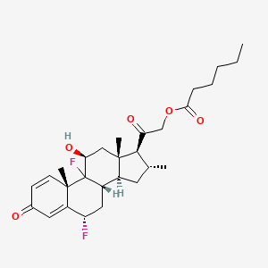 molecular formula C28H38F2O5 B12708041 6alpha,9-Difluoro-11beta,21-dihydroxy-16alpha-methylpregna-1,4-diene-3,20-dione 21-hexanoate CAS No. 61618-92-6
