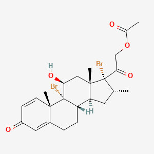 molecular formula C24H30Br2O5 B12708080 9,17-Dibromo-11beta,21-dihydroxy-16alpha-methylpregna-1,4-diene-3,20-dione 21-acetate CAS No. 61339-40-0